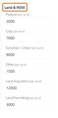 Land and ROW cost estimation